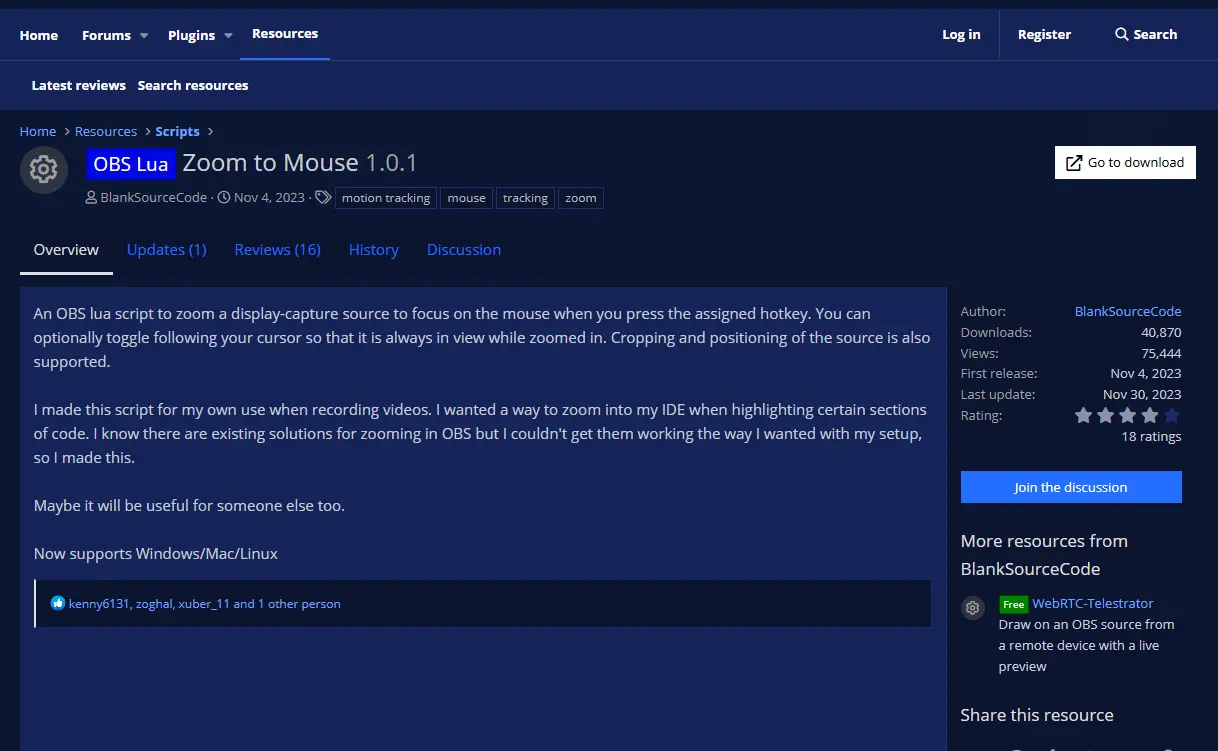在 OBS 用 Zoom-to-Mouse 聚焦游標:一則安裝筆記